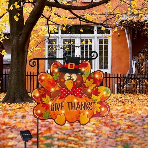 Thanksgiving Garden Flag, Turkey Fall Porch Decor, 12x18 In