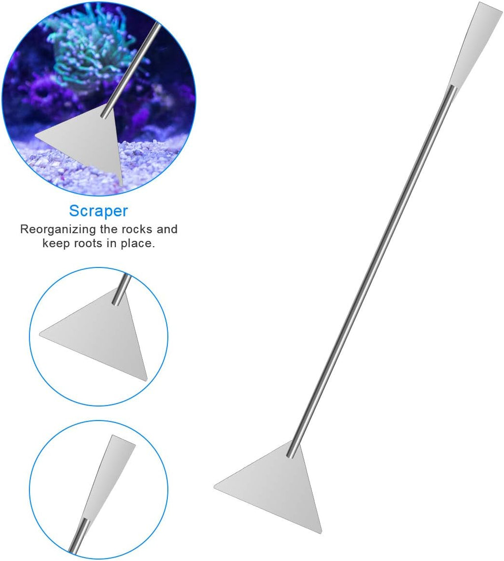 7 in 1 Aquarium Aquascape Tool Kit 15 inch, Aquatic Plant Extra Long Aquascaping Tool for Aquarium Fish Tanks Clean