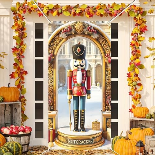 BlissYard Door Cover Nutcracker Soldier Classic 35x71 Inch Polyester
