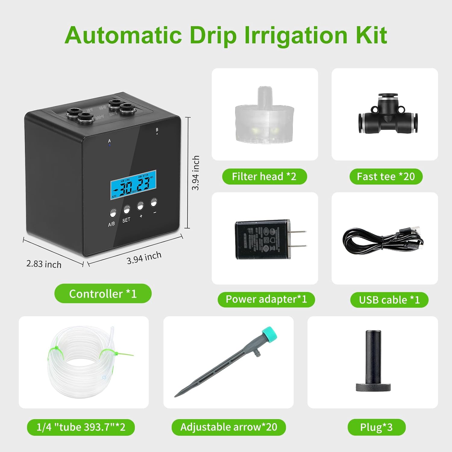 Automatic Watering System for Potted Plants | Indoor Plant Waterer with Programmable Timer, Dual Self-Priming Pumps