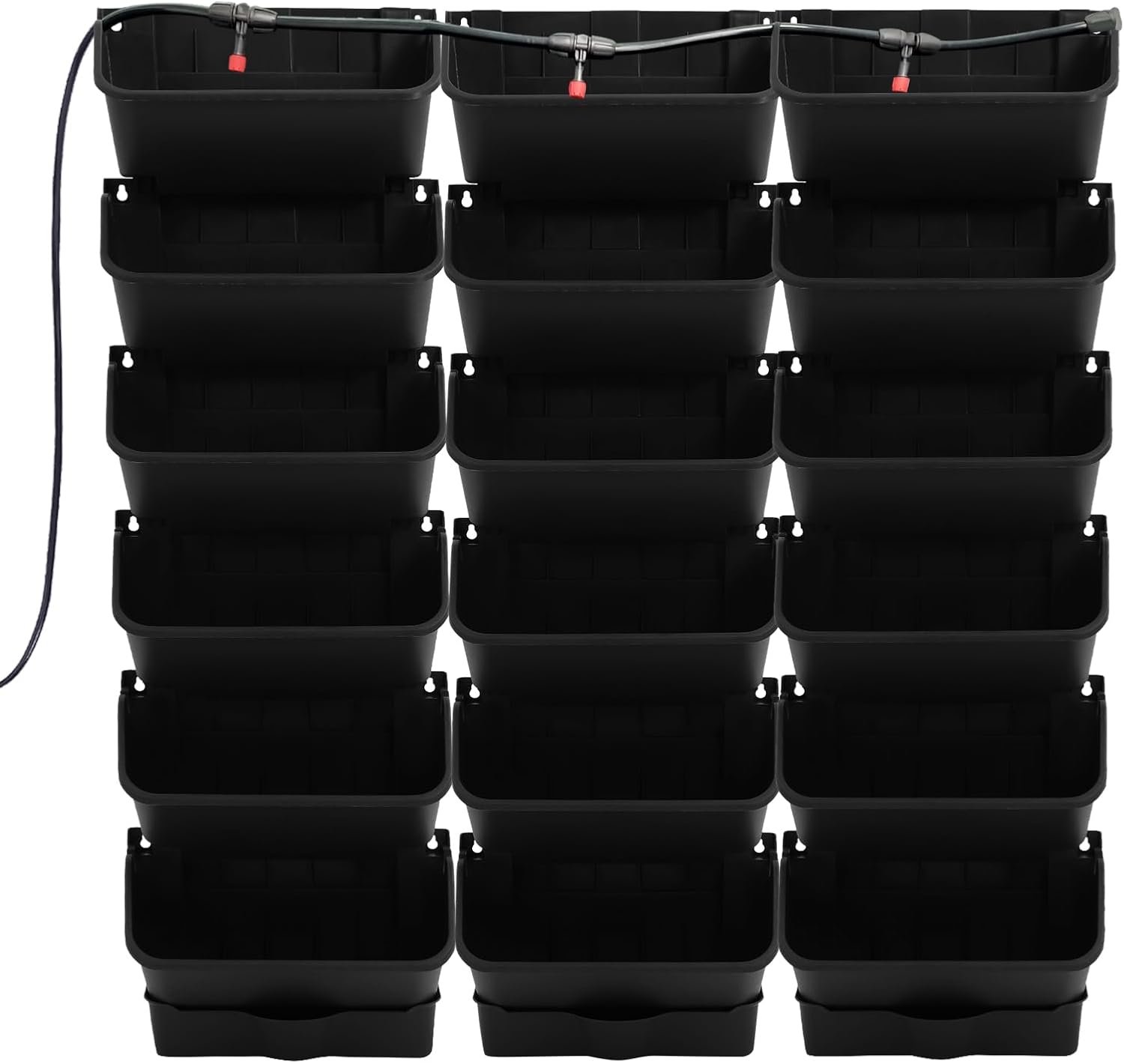 18 Pots Self-Watering Wall-Mounted Planter, 39.4”L x 39.4”H Vertical Wall Planter Self Watering Stackable Planters