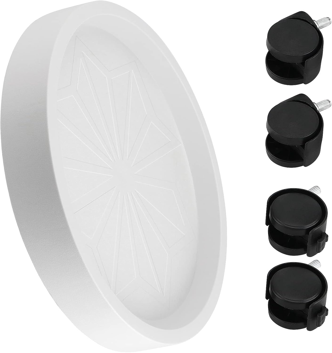 JOIKIT 4 Pack 13 Inch Round Plant Caddy with 4 Lockable Wheels, 132 Lbs Capacity Heavy Duty Rolling Plant Stand