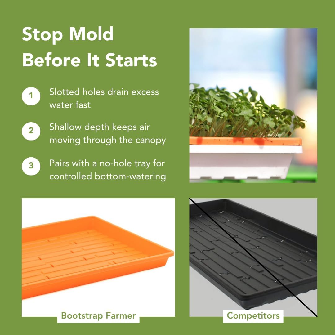 Bootstrap Farmer Extra Strength 1020 Trays, 10 Pack, Black with Holes