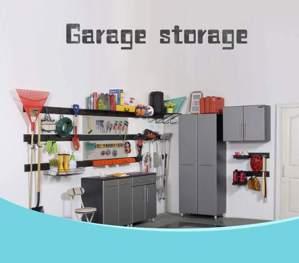 Tool Storage Rack, Garden Tool Organizer Wall Mount with 9 Hooks | 64 Inches Adjustable Garage Tool Organization Wall