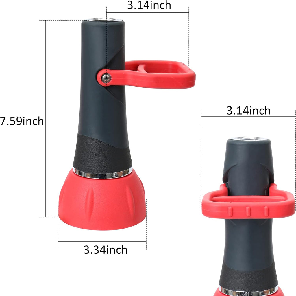 Industrial Fireman's Garden Hose Nozzle High Flow, Professional High Volume Classic Fireman Style Spray Nozzle, Heavy