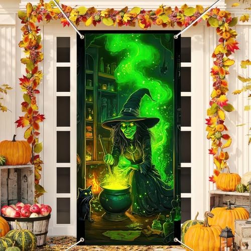 BlissYard Halloween Door Cover Witch Potion Room 71 x 35 Inch