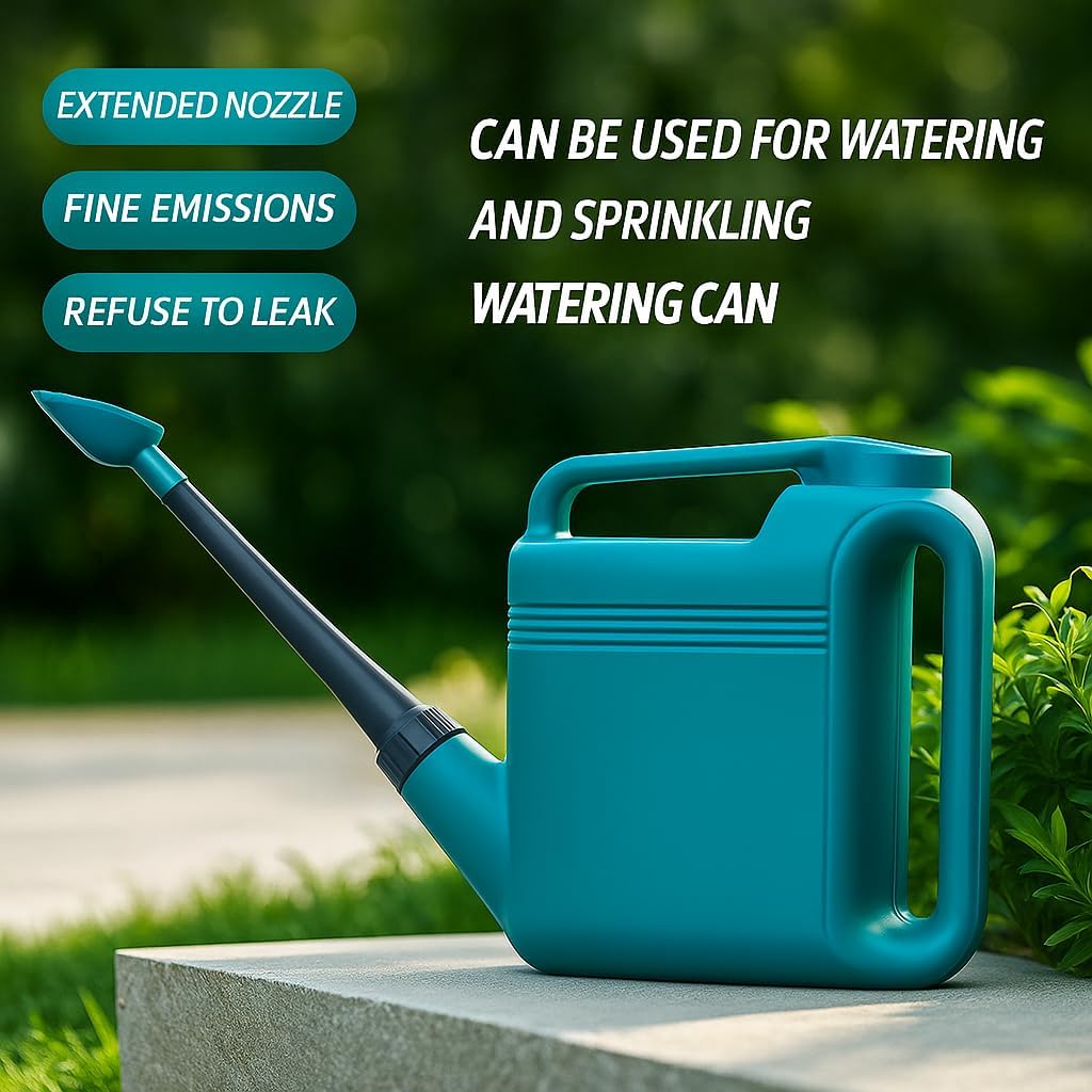 2 Gallon Watering Can, Garden Watering Can Outdoor, Large Plant Watering Can with Long Spout, Non-Slip Handle