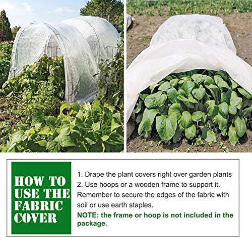 Plant Covers Freeze Protection 10 ft x 20 ft Floating Row Cover 0.9oz/yd² Garden Fabric Plant Cover for Winter Frost/Sun Pest Protection (10FT X 20FT)