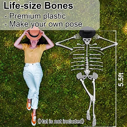 GameXcel 35 Pcs Life Size Skeleton Bones with Skull - Bag of Bones Decor