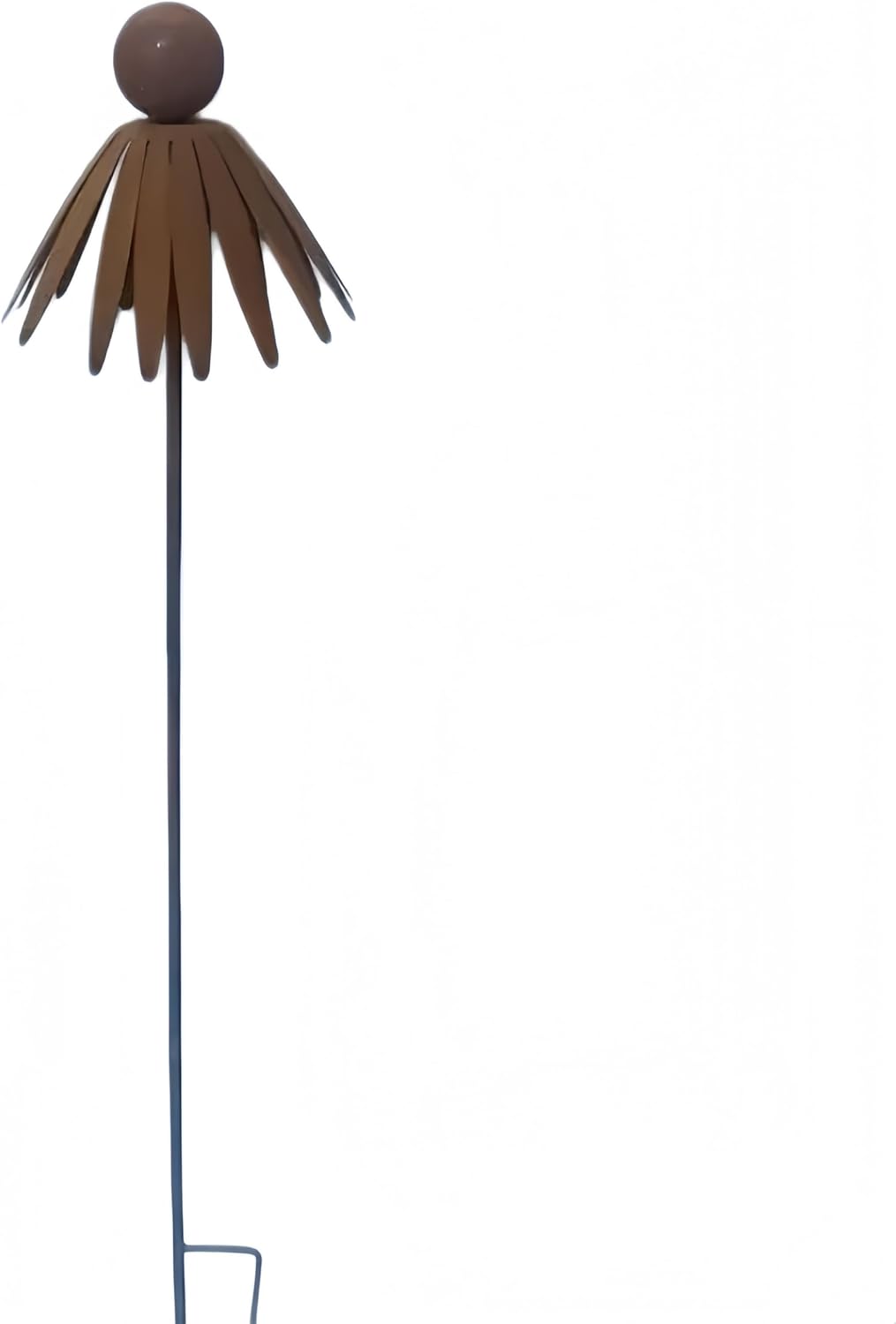 Rustic Metal Coneflower Garden Stakes, Set of 3, Rusted Iron Daisy Yard Art, 30.71x5.12 Inch, Weather-Resistant Lawn