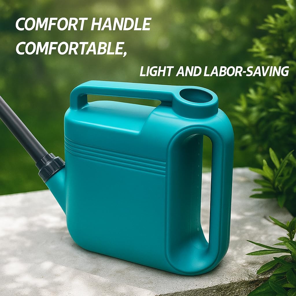 2 Gallon Watering Can, Garden Watering Can Outdoor, Large Plant Watering Can with Long Spout, Non-Slip Handle