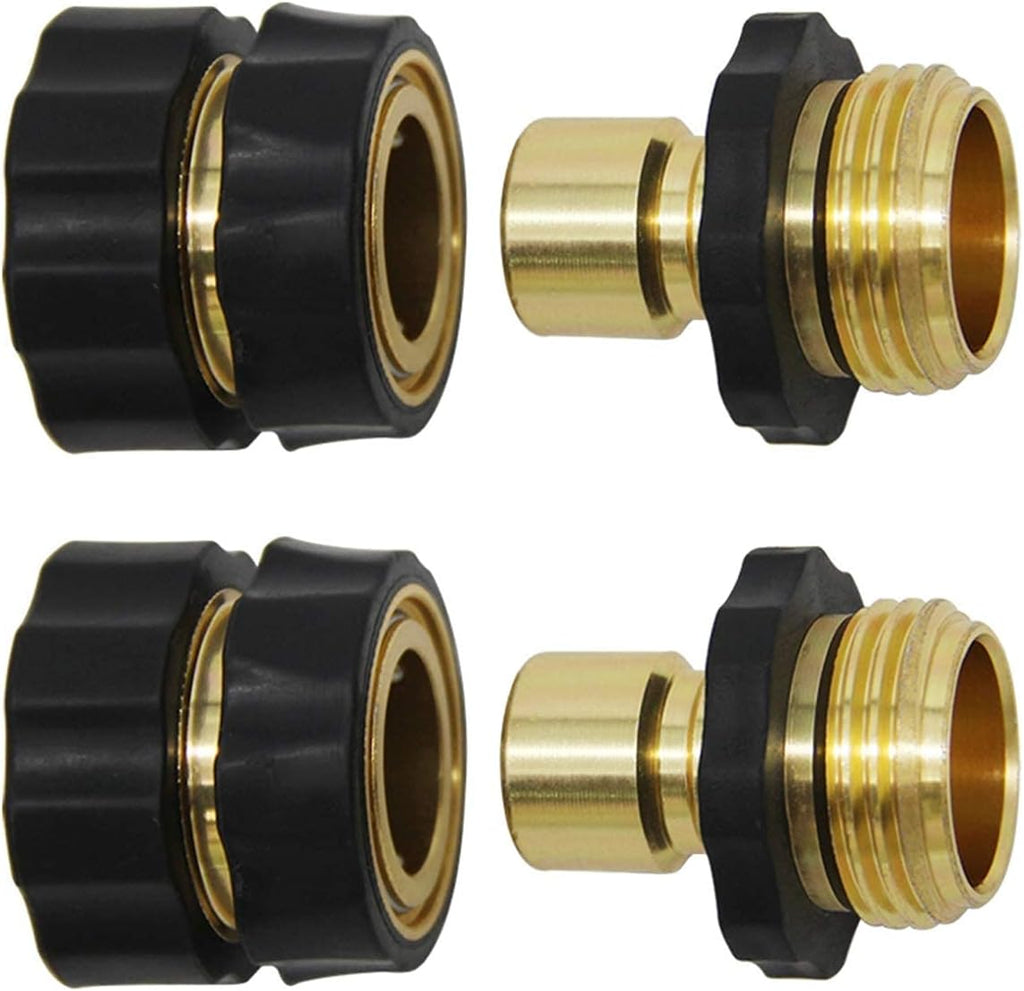 Twinkle Star 3/4 Inch Garden Hose Fitting Quick Connector | 4 Way Heavy Duty Brass Garden Hose Splitter