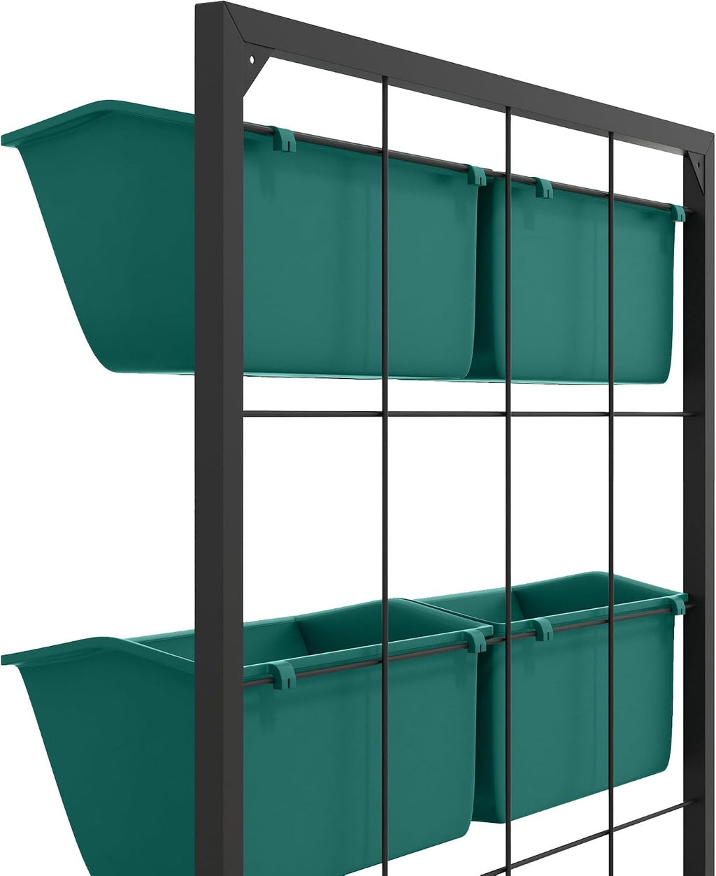 Outsunny 3-Tier Wall Planter w/ 6 Pots, Outdoor Hanging Planter, Green | Indoor Outdoor Use, Self-Draining