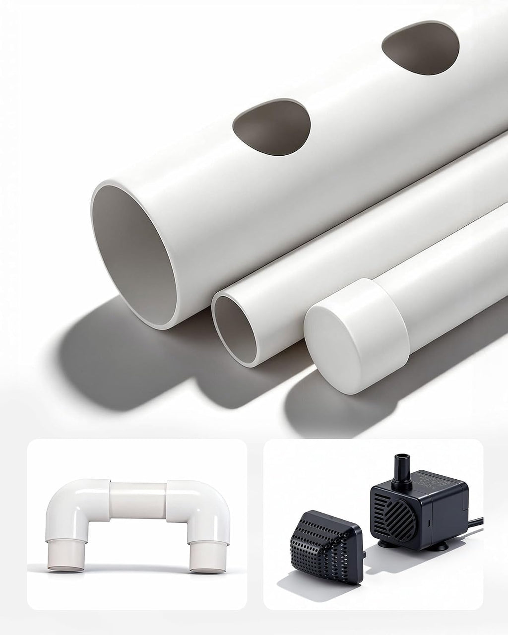 VEVOR Hydroponics Growing System Kit, 3-Tier 108 Sites UPVC Pipe Hydroponic Grow Kit with Timed Irrigation, Thickened