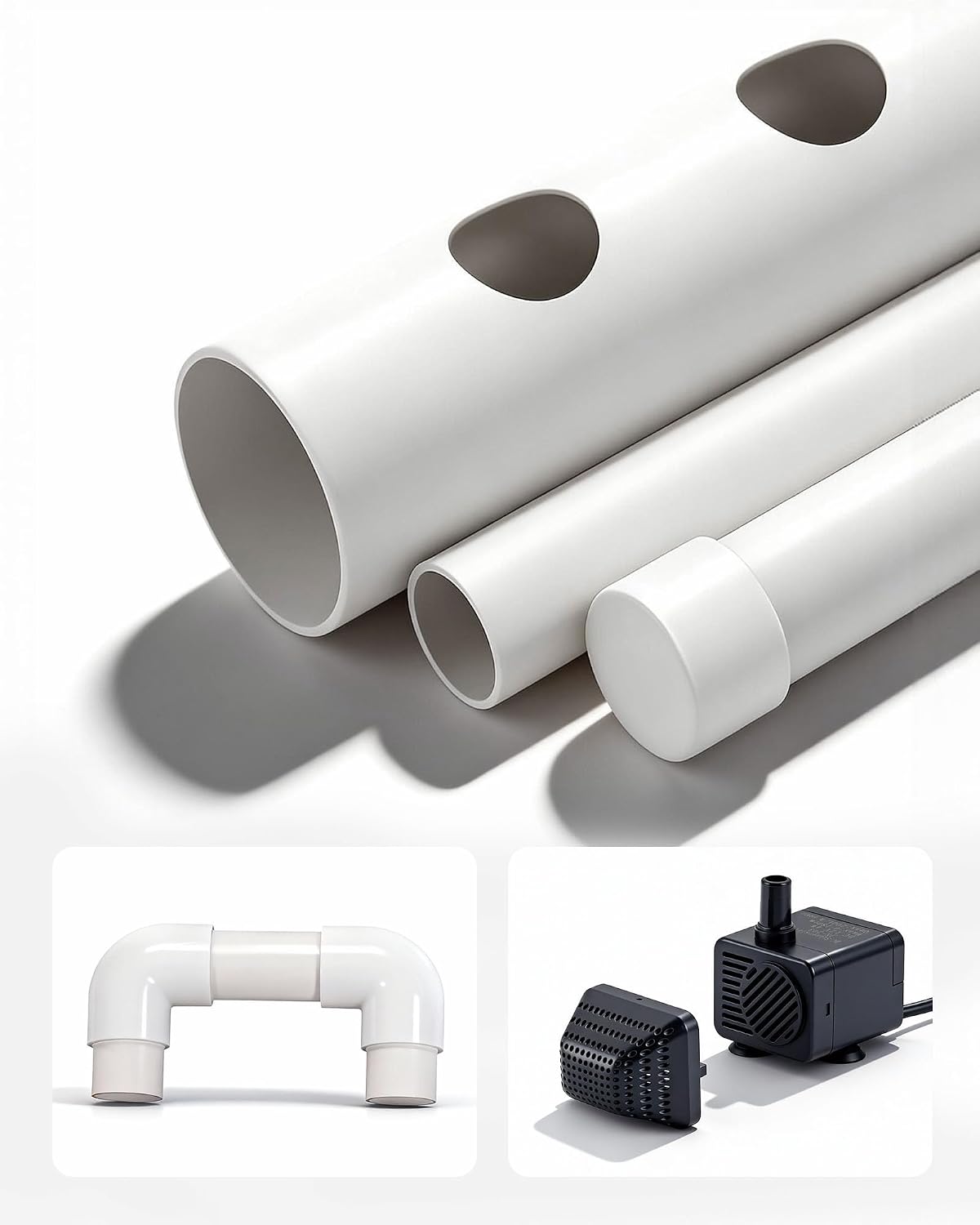 VEVOR Hydroponics Growing System Kit, 3-Tier 108 Sites UPVC Pipe Hydroponic Grow Kit with Timed Irrigation, Thickened