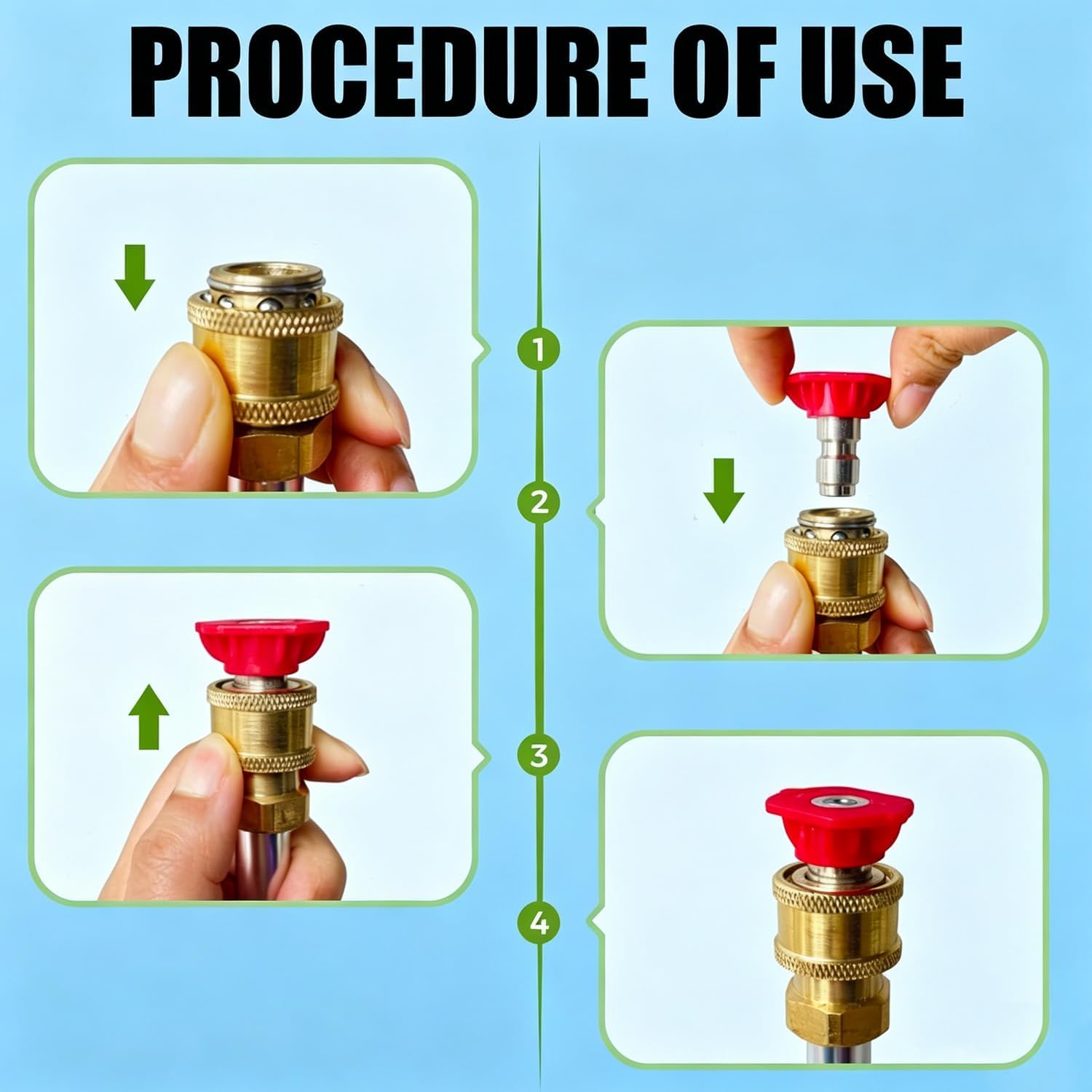 2026 Upgraded Jet Nozzle Power Washer for Garden Hose Cleaning Wand Set | with 3 Interchangeable Nozzles for Car