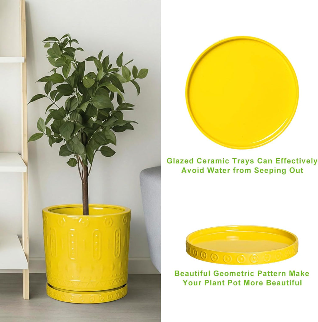 Eightpot Plant Drip Trays, 11.4 Inch Plant Saucers for Indoors, Ceramic Plant Saucers for Outdoors, Round Plants Plates