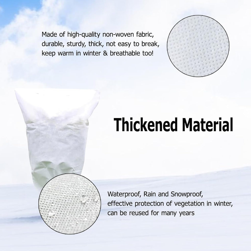 2-Pack Plant Cover Freeze Protection 78.7"x94.5'' White Tree Cover Bags with Zipper Drawstring Winter Outdoor Plant