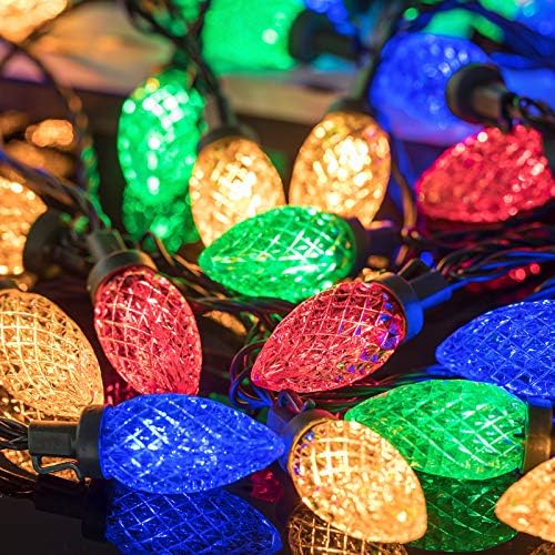 AWQ 50LED 49FT C9 Christmas String Lights Plug in Fairy Twinkle Multicolor