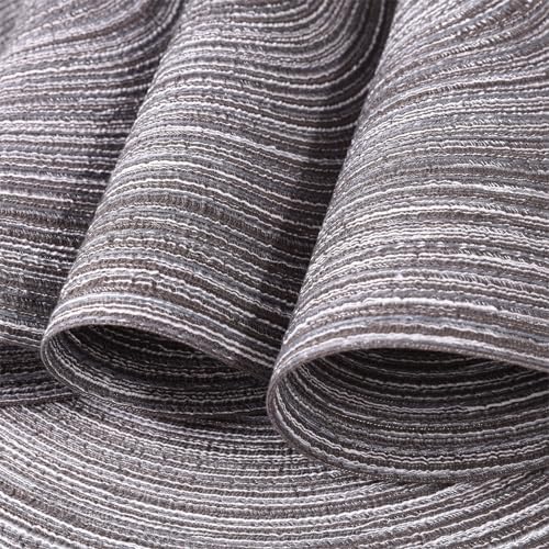 SHACOS Round Placemats Set of 4 Round Braided Placemats 15 inch Cotton Polyester Woven Table Placemats for Dining Table Holiday Party (Black Gray, 4)
