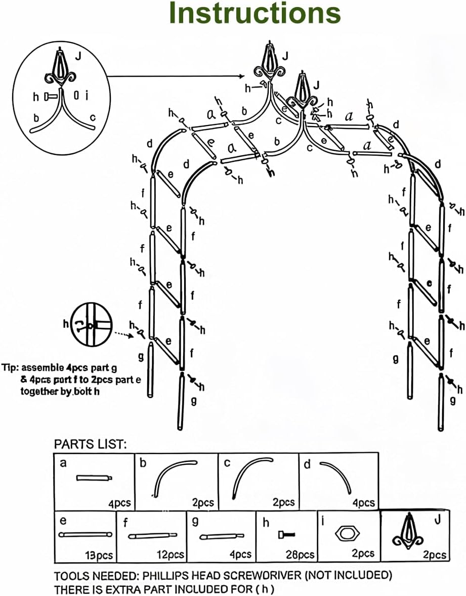 Thick Gothic Pointed Metal Garden Arch Rust-Proof for Climbing Vines Roses | 8.5 ft H x 4.8 ft W, 16mm Steel Tube Arbor