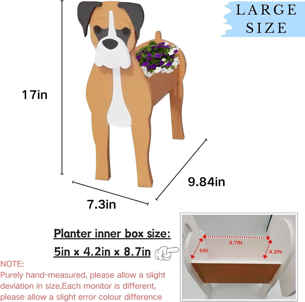 Boxer Dog Planter Pots, Animal Shaped Flower Pot | Large Cute Plant Gift for Women and Pet Lovers, Indoor Outdoor