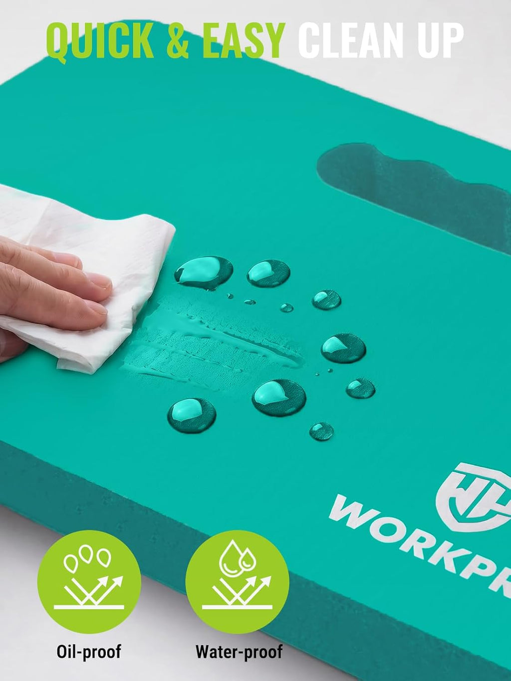 WORKPRO Extra Thick Kneeling Pad, 2 Pack, 17.5 x 11 x 1.5 in | Robin's Egg Blue, Soft NBR Foam Cushioning for Knee