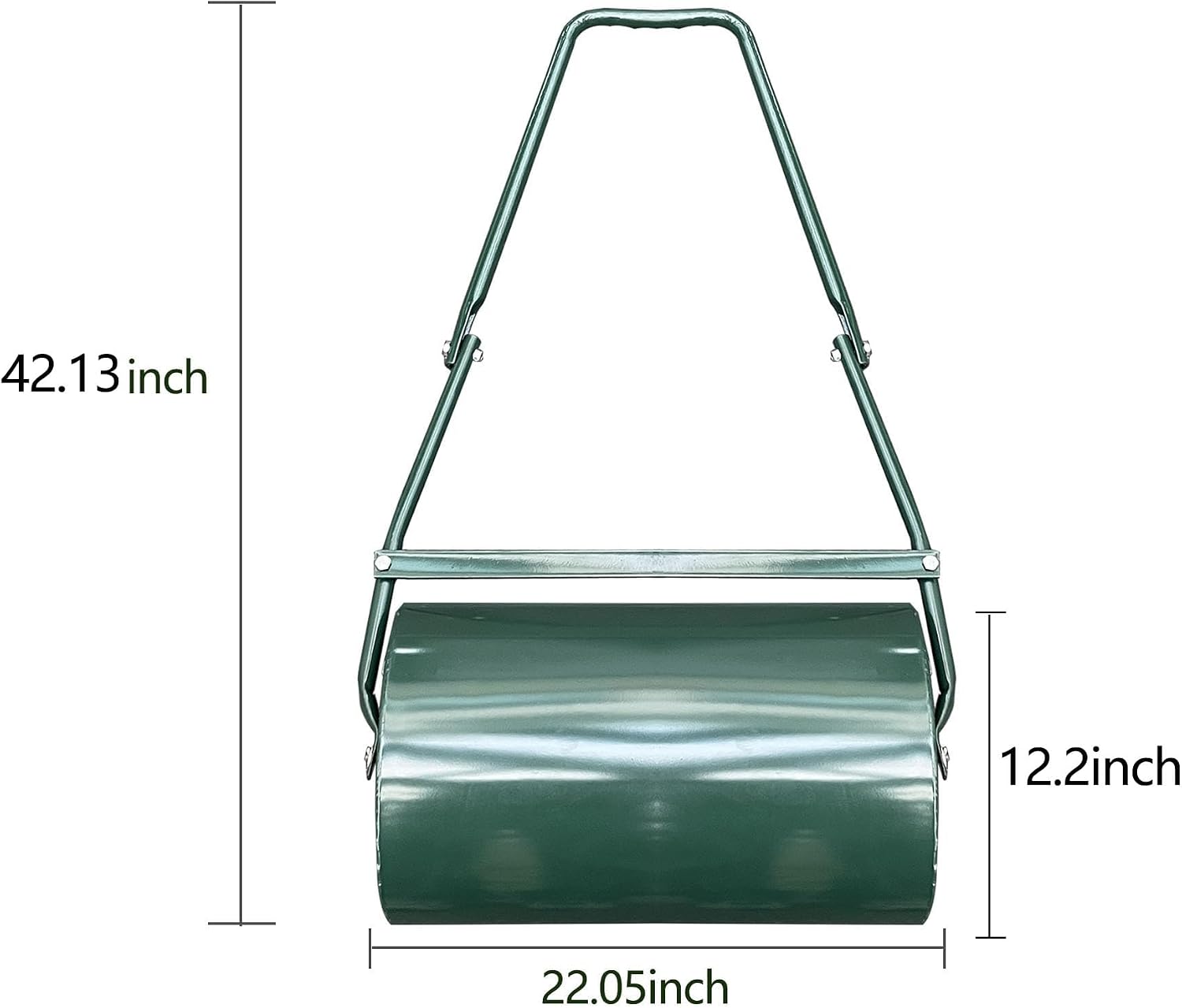 Tow-Behind Garden Lawn Roller, 9.5 Gallon, Heavy Duty Steel with u-Handle, Water/Sand Fillable – Perfect for Leveling