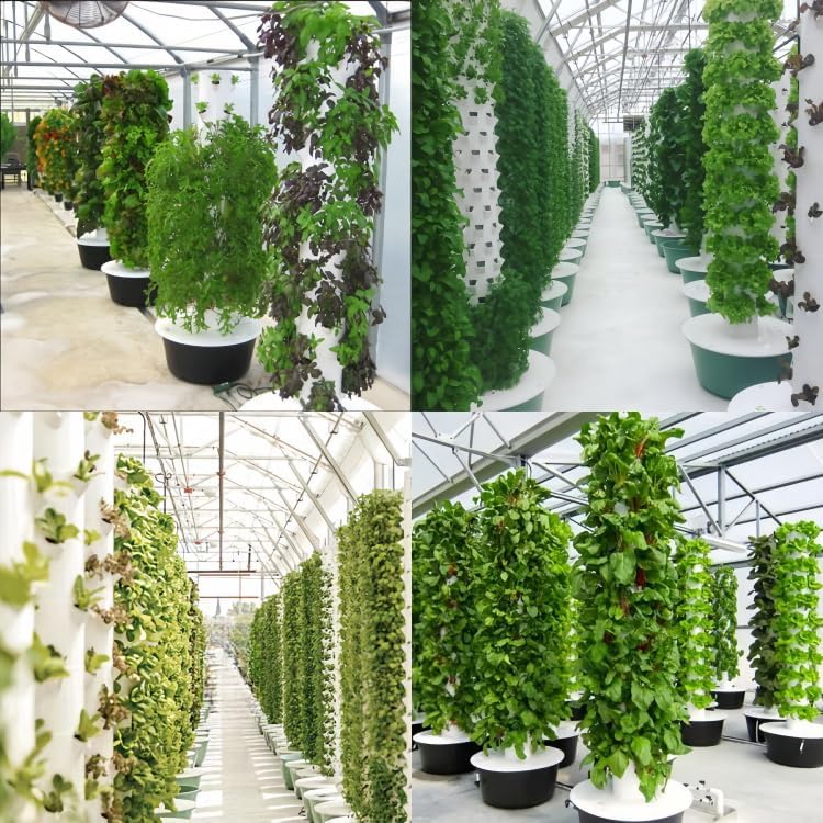 Hydroponic Grow Tower Vertical Aeroponic Tower for Fruits,Flowers,Vegetables 9 Layer 36 Pots Planter with Water Tank