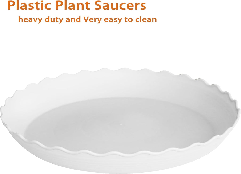 4 Pack of 14 inch Plant Saucer, Plastic Plant Saucer 14 inch, Heavy Duty Plant Tray for Pots, Plant Saucers for Indoors