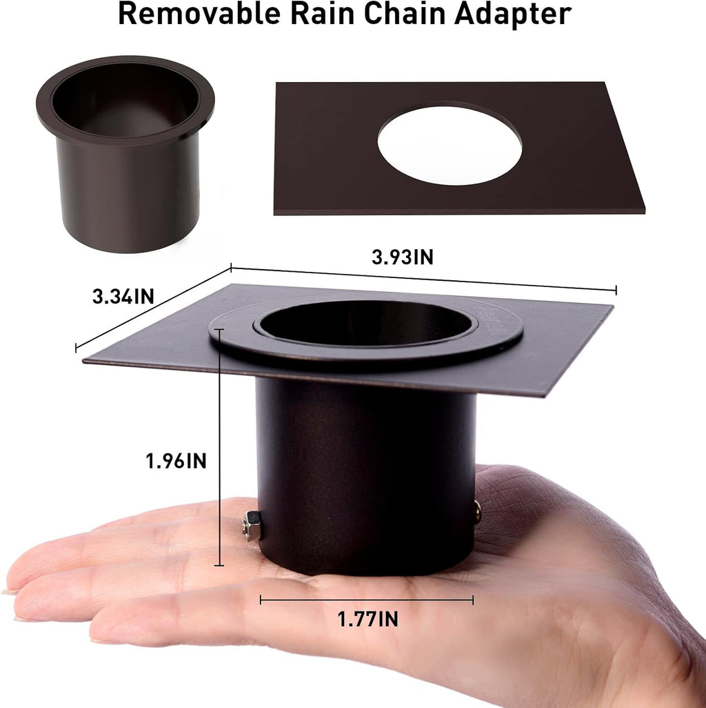 Rain Chain Bird Cage Set 8.5Ft, Not Rust Wrought Iron Rain Chains for Gutters with Adapter Gotta Drain and Sturdy