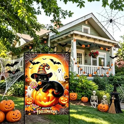 Large Halloween House Flags for Outside 28x40 Inch Double Sided