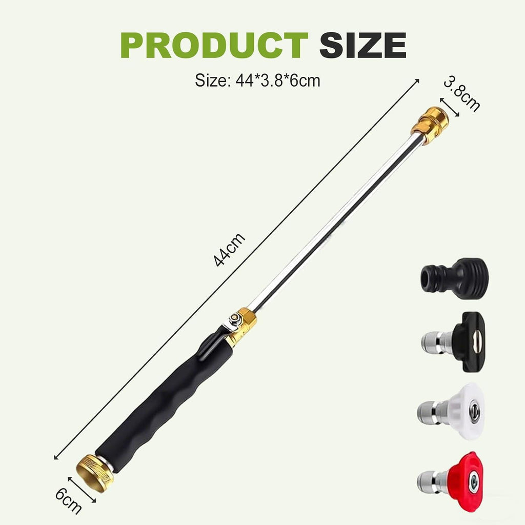 Jet Nozzle Power Washer Wand for Garden Hose - 2026 High Pressure Washer with 3 Interchangeable Nozzles for Car