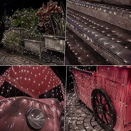 Lomotech 12ft x 5ft 360 LED Christmas Net Lights(1 Pack, White)