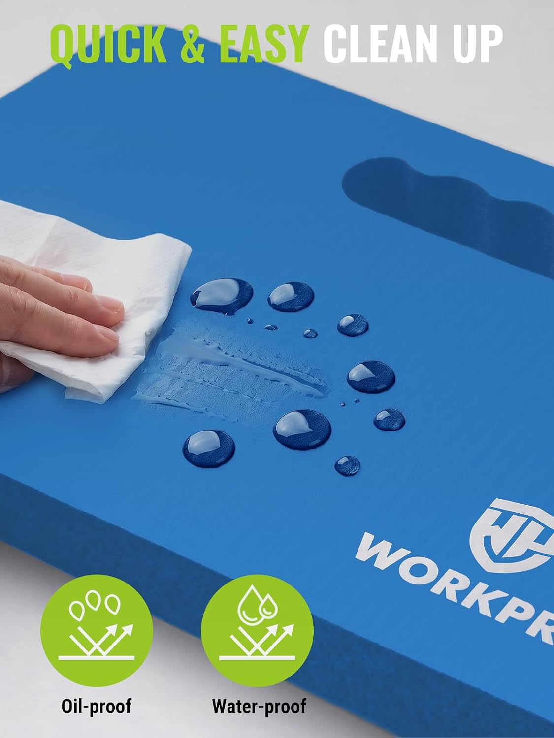 WORKPRO Extra Thick Kneeling Pad, 2 Pack, 17.5 x 11 x 1.5 in, Blue | Soft NBR Foam Cushioning for Knee, Large Foam