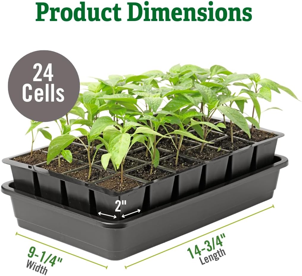 Gardener's Supply Company GrowEase Self Watering Seed Starting Kit | 24- Cell, Holds 3 Quarts of Soil | Capillary Mat