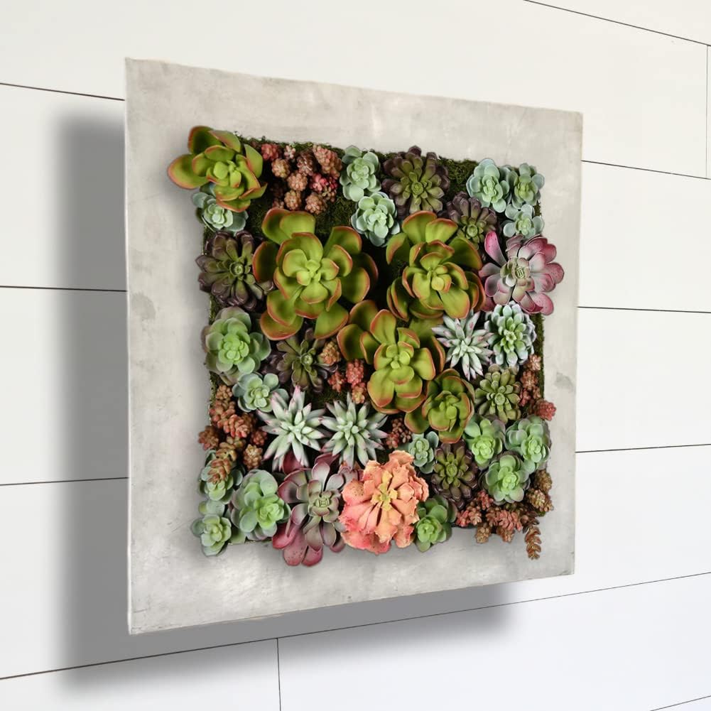Modern Home Living Wall Galvanized Steel/Zinc Succulent Planter (Aged Zinc, 16 Pocket)