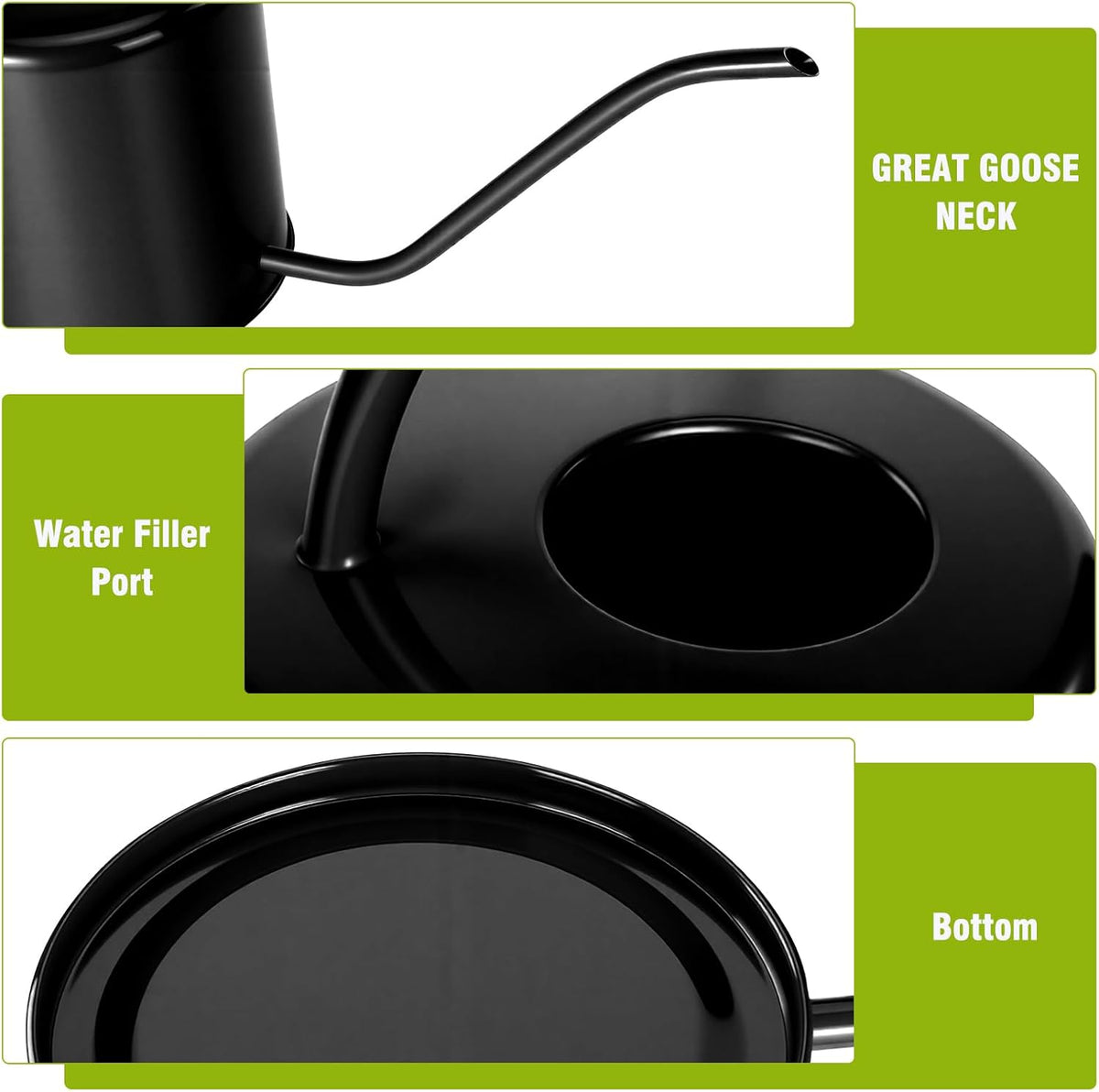 Plant Watering Can, 50 oz / 1500 ml Stainless Steel Metal - Modern Decorative with Long Spout for Indoor Potted Plants