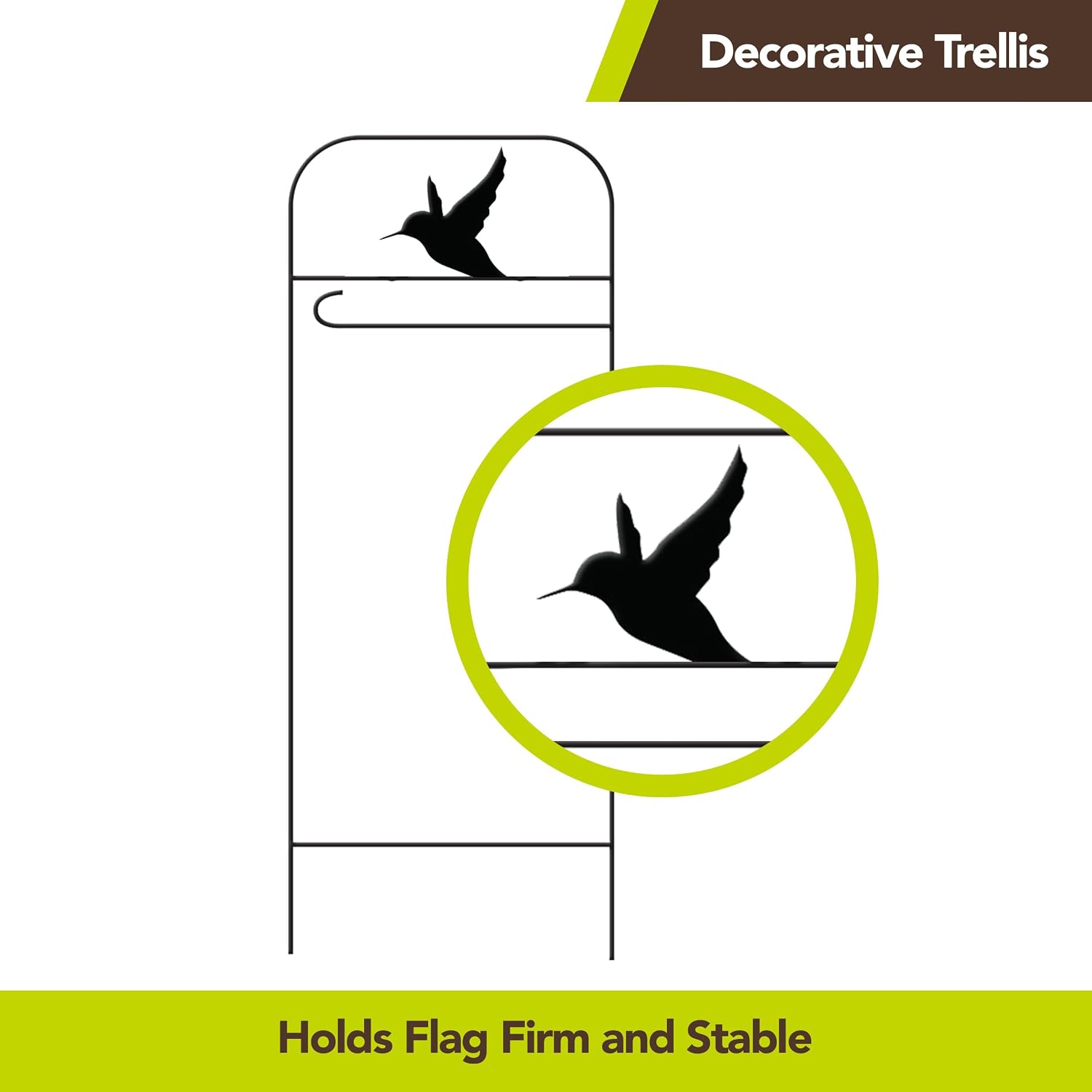 Briarwood Lane Wrought Iron Hummingbird Garden Flag Arbor 41x15 Garden Flag Decorative Arbor