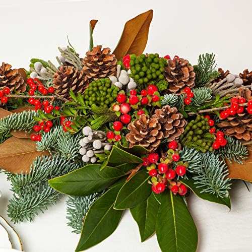 Whaline Christmas Natural Pine Cones 12 Pieces Pinecone Picks Christmas Tree Ornament Holiday Centerpiece for Xmas Tree Garland Wreath Home Party Decor Supplies, 1.8 Inch