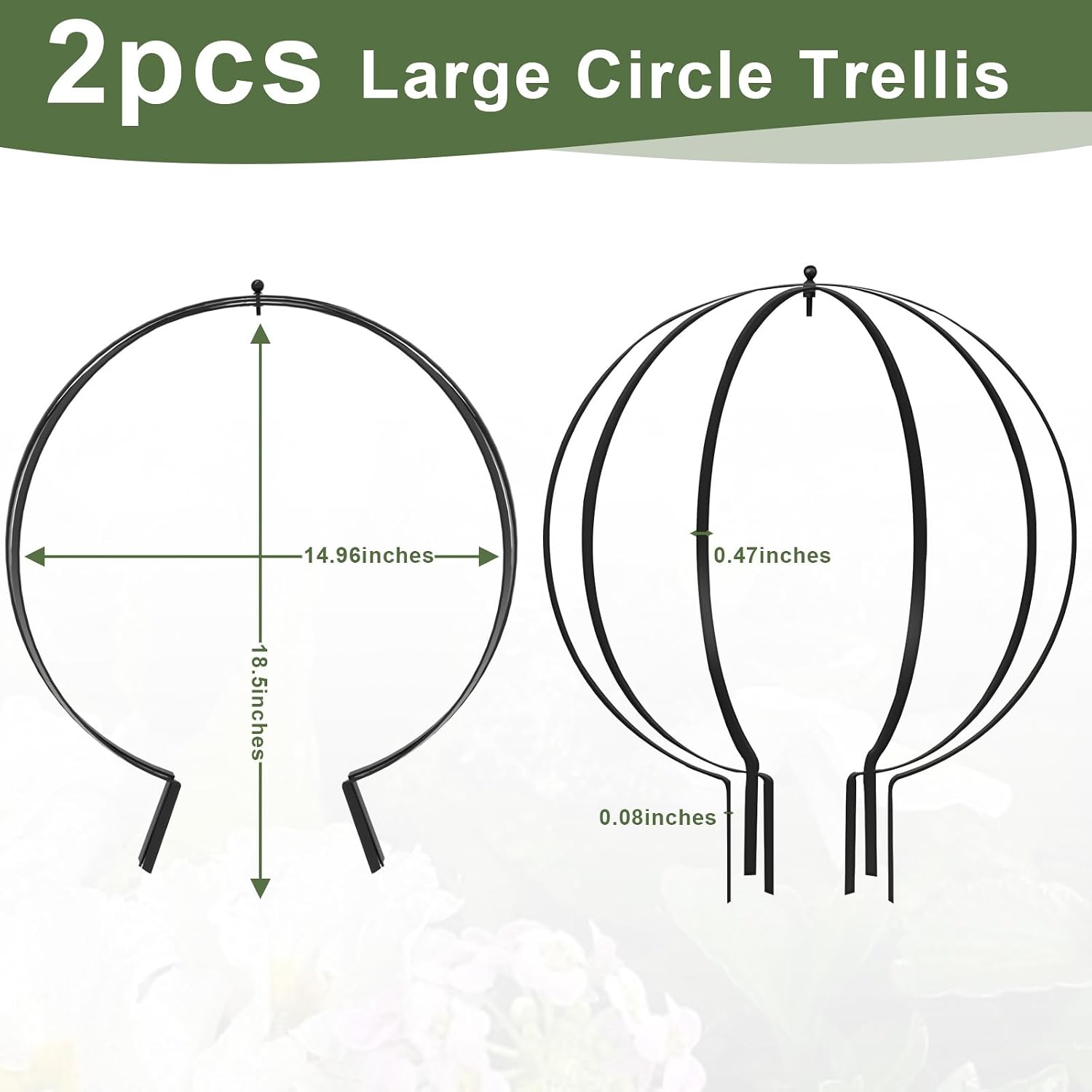 Metal Circle Trellis, Garden Sculpture Globe Topiary for Climbing Plants Outdoor Potted Round Planter Trellis Black