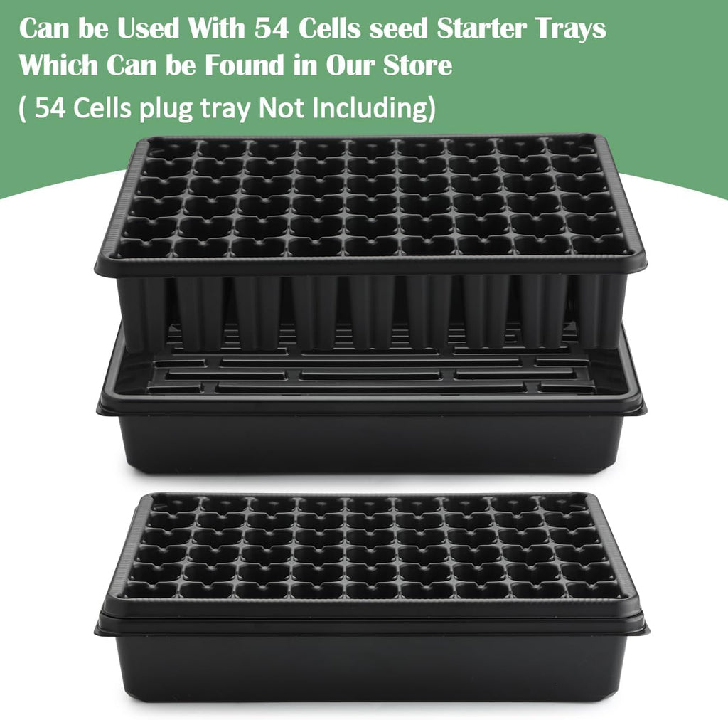 RooTrimmer 10 Pack Seed Starter Trays - Heavy Duty Plastic Flats, Fits 54 Cell Plug Tray, Seedling Tray for Carrying