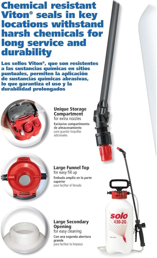 SOLO 430-2G 2-Gallon Handheld Sprayer with Viton® Seals in Key Locations