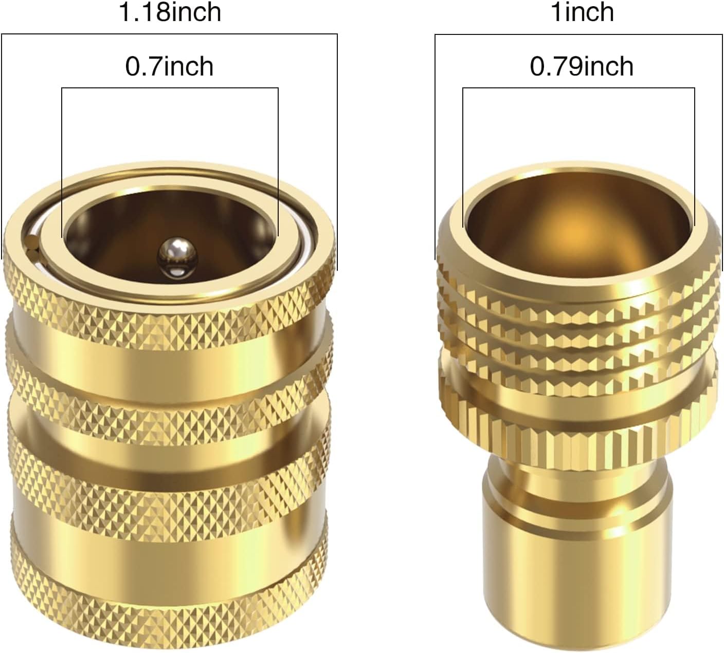 Twinkle Star Heavy Duty 3/4'' Garden Hose Quick Connect Fittings, 6 Sets | Male and Female Water Hose Quick Connect
