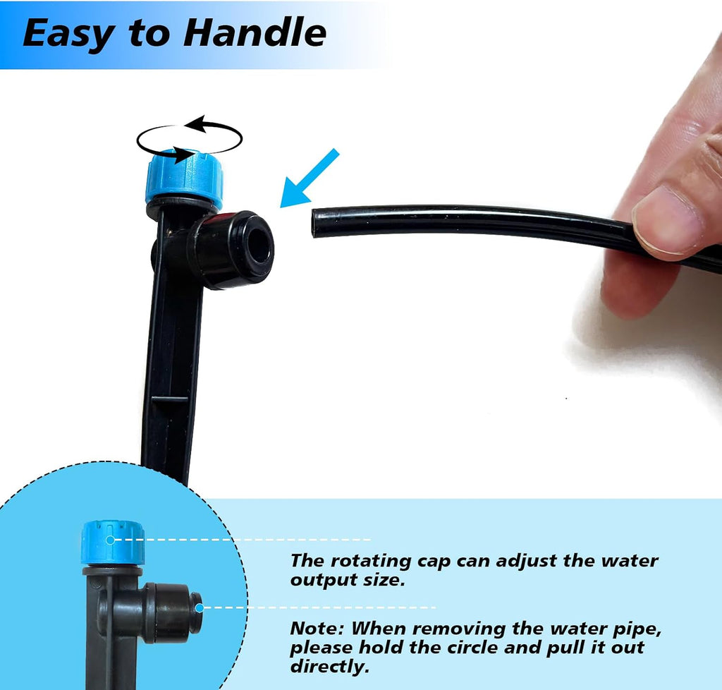 230FT Drip Irrigation System with 1/4" & 1/2" Tubing | Automatic Garden Watering System, Adjustable Spray Nozzles &