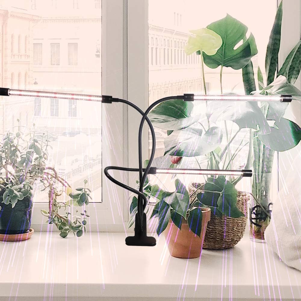 Grow Light for Indoor Plants Growing,Super Bright Clip Desk Gooseneck Lamp | 6000K White Full Sepectrum LED Light for