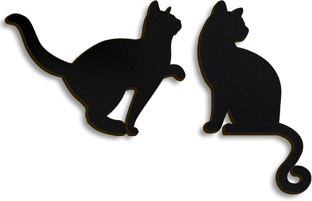 Kercan Black Cat Wall Decor Set of 2, Minimalist Cat Silhouette Door Frame Art, Wooden Cat Wall Hanging for Bedroom Bathroom Living Room Home Decoration