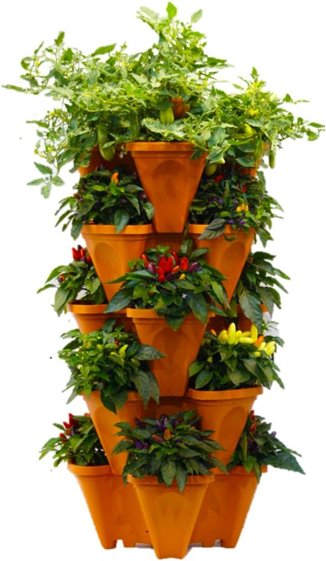 Mr. Stacky 10 Large 18x18x6 inch Vertical Gardening Stackable Planters - Terracotta Color