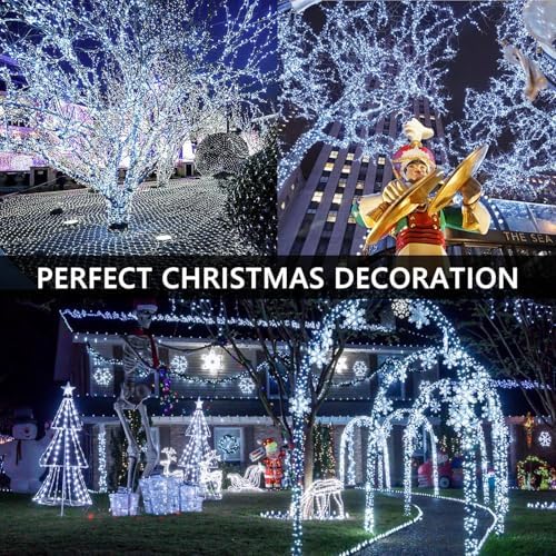 BHCLIGHT 50FT 1000LED Cluster Christmas Lights with Remote, Cool White