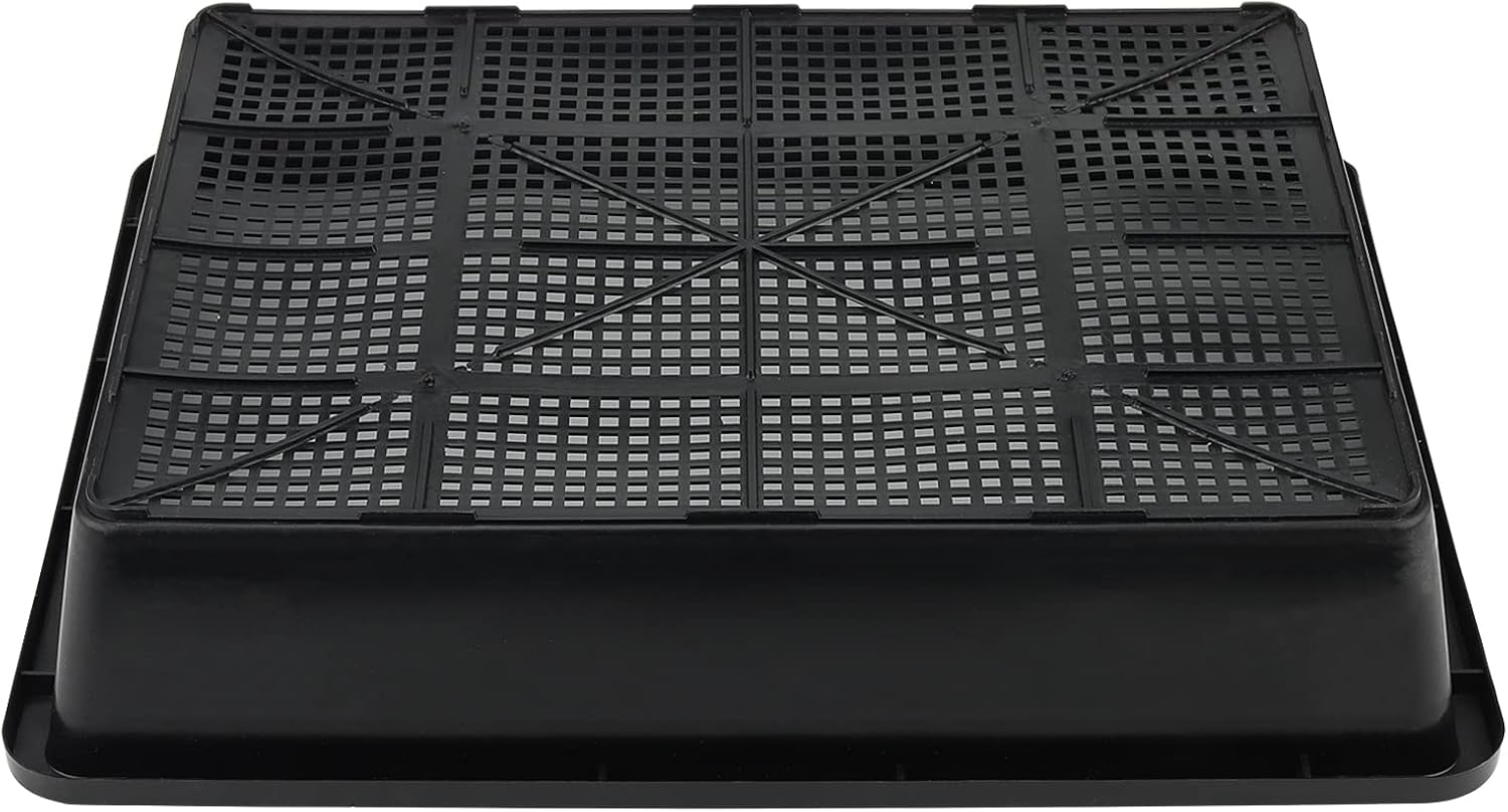 14 Pack 15 x 12 Inch Seed Starter Trays, Plastic Garden Mesh Bottom Plant Germination Trays, Black Growing Tray for